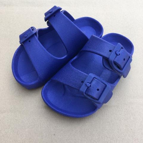 (藍色/18cm)百雄 童版勃肯拖鞋(台灣製/防水/無毒/抗滑鞋底 