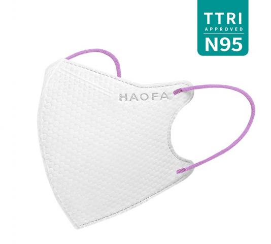 (10入/M)HAOFA 氣密型99%防護立體醫療口罩彩耳款-紫色 @防 