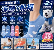 【MORRIES 莫利仕】北極熊-2°C涼爽舒棉船形襪
