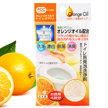 日本製橘油馬桶發泡錠(1包)(10g*4入)洗淨漂白x除菌消臭 . 