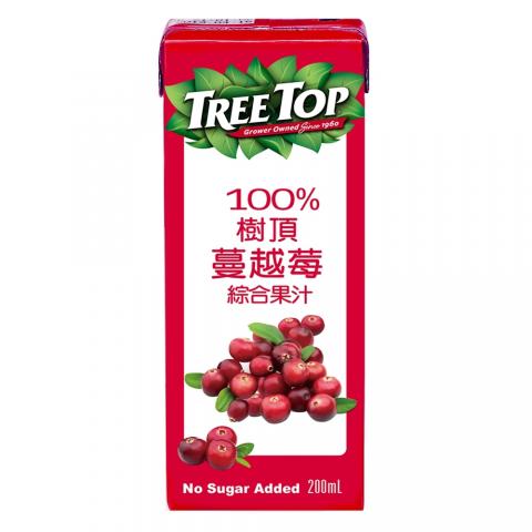(200ml*6入)【樹頂Treetop】100%蔓越莓汁鋁箔包.結合梨子 