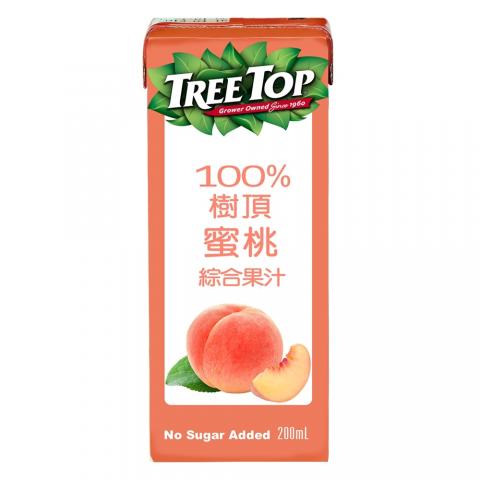 有貨囉(200ml*6入)【樹頂Treetop】100%蜜桃綜合果汁鋁箔包 