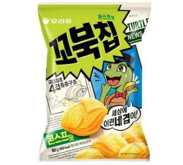 524直播推薦(玉米濃湯)韓國 烏龜玉米脆片餅乾80g @零食點 