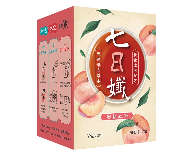 紅盒(7包/蜜桃紅茶)【家家生醫】七日孅 孅體茶包(中山附醫 