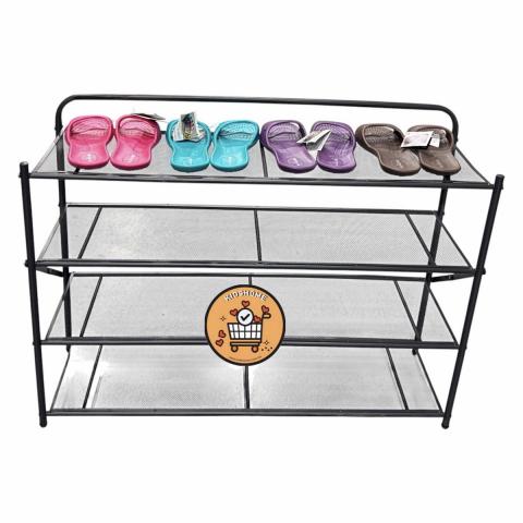 (四層/90CM/黑)免安裝折疊鐵藝鞋架 置物架 超好用!賣到賺 