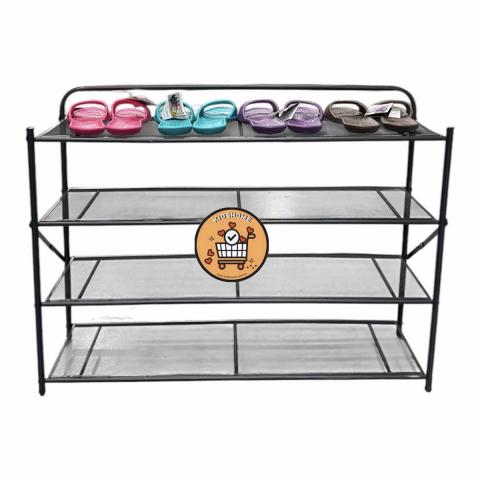 (四層/90CM/白)免安裝折疊鐵藝鞋架 置物架 收納架 免運