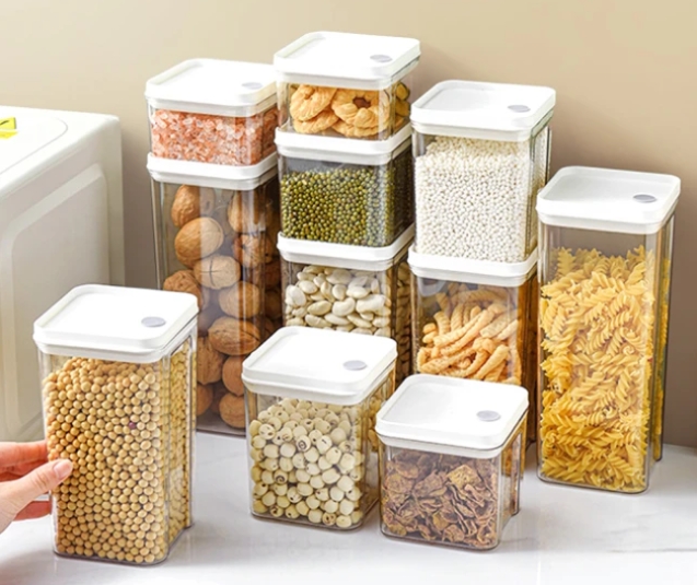 搶購價 方形雜糧可堆疊密封罐1300ml @收納罐保鮮盒廚房