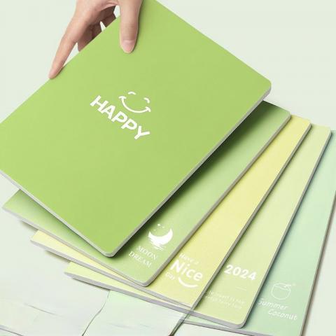 (綠色系/B5/共5本)加厚縫線筆記本