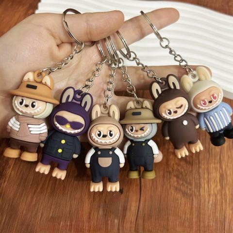 (5入/混款)優質酷草帽拉布布鑰匙扣環鑰匙圈 尺寸大約5公分 