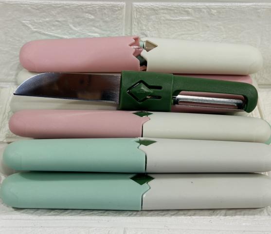 雙頭兩用水果刀(不挑色)(按壓中間菱形綠色可開啟.使用請注 