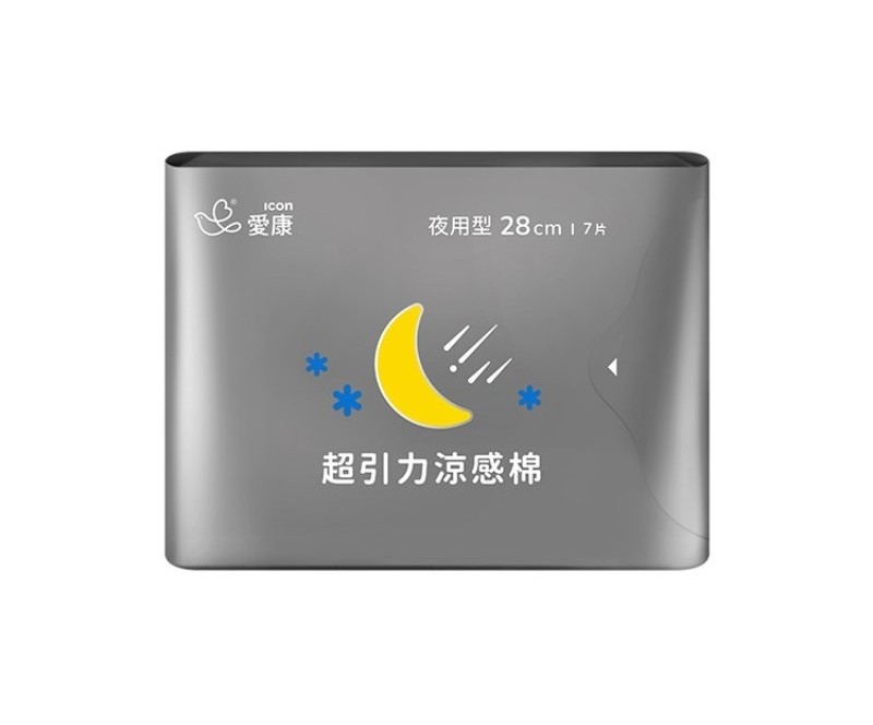 (灰/夜用型28cm)【愛康】超引力涼感棉7片裝 @衛生用品女性 
