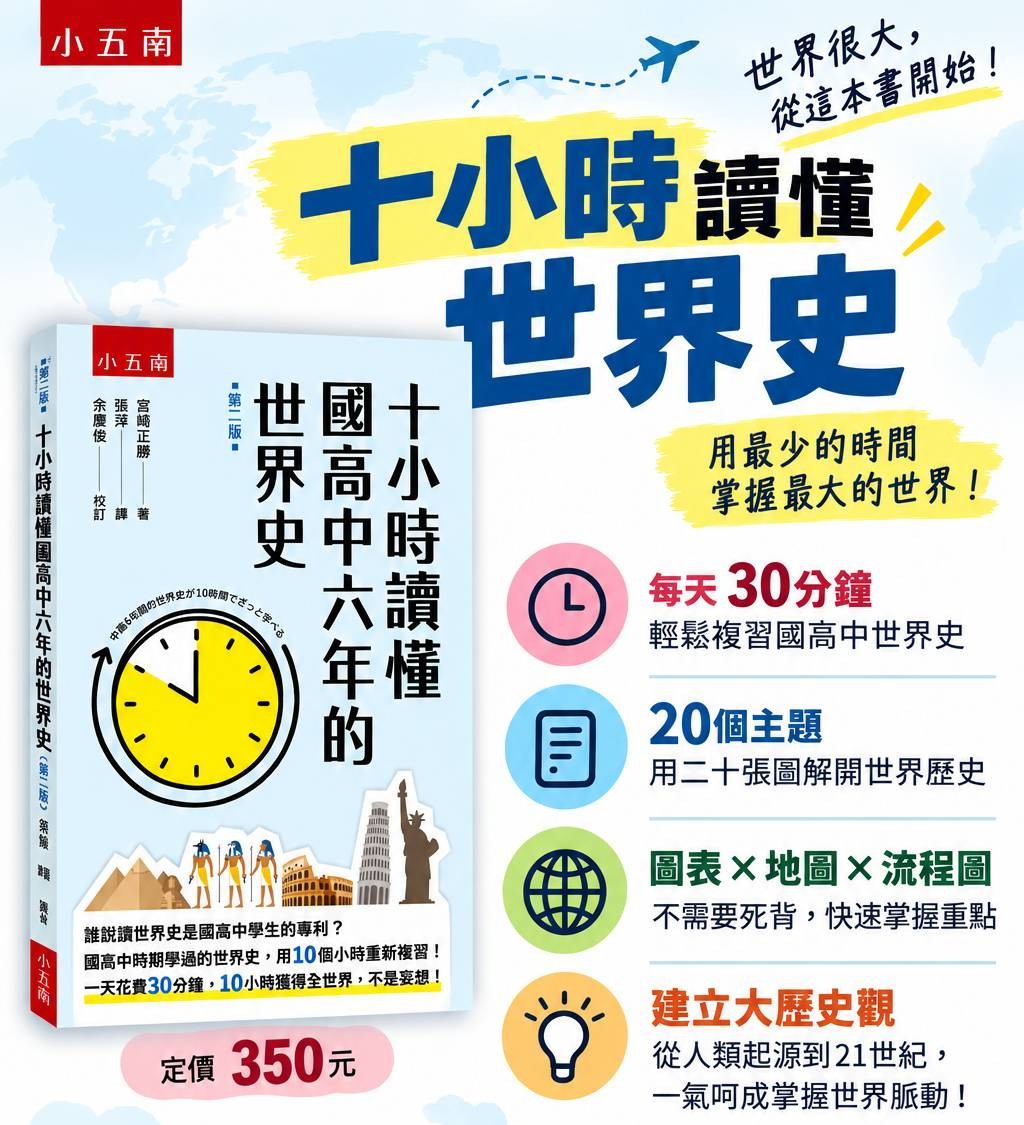 小五南 十小時讀懂國高中六年的世界史 @歷史社會
